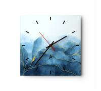 Orologio da Parete in Vetro 30x30cm Lusso Fascino Astrazione Moderno Silenzioso
