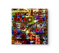 Orologio da Parete in Vetro 30x30cm Parole carta da parati Silenzioso