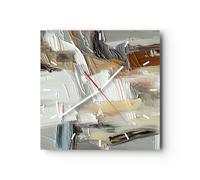 Orologio da Parete in Vetro 30x30cm Pezzo Colore Pittura Moderno Silenzioso
