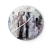 Orologio da Parete in Vetro 30x30cm Pezzo Persone Pittura Moderno Silenzioso