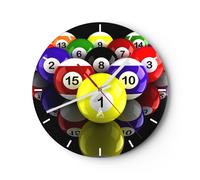 Orologio da Parete in Vetro 30x30cm Piscina gioco concorrenza Moderno Silenzioso