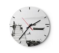 Orologio da Parete in Vetro 30x30cm Ponte pedonale lago di Hong Kong Silenzioso