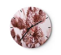 Orologio da Parete in Vetro 30x30cm Secchi Fiore Eco Moderno Silenzioso