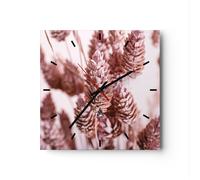 Orologio da Parete in Vetro 30x30cm Secchi Fiore Eco Moderno Silenzioso