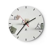 Orologio da Parete in Vetro 30x30cm Simbolo palla cubo Moderno Silenzioso