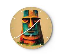 Orologio da Parete in Vetro 30x30cm Statua Scultura Pezzo Moderno Silenzioso