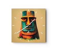 Orologio da Parete in Vetro 30x30cm Statua Scultura Pezzo Moderno Silenzioso