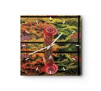 Orologio da Parete in Vetro 30x30cm Tubikoin Il tempio I colori Silenzioso