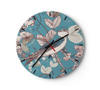 Orologio da Parete in Vetro 30x30cm uccello albero moderno Moderno Silenzioso