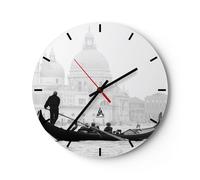 Orologio da Parete in Vetro 30x30cm Venezia basilica Moderno Silenzioso