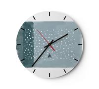 Orologio da Parete in Vetro 40x40cm Acquerello moderno blu Moderno Silenzioso