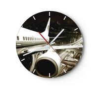 Orologio da Parete in Vetro 40x40cm Aereo Strade Città Moderno Silenzioso