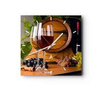 Orologio da Parete in Vetro 40x40cm Alcool barile bere bottiglia Silenzioso