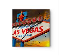 Orologio da Parete in Vetro 40x40cm America destinazione las vegas Silenzioso