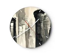 Orologio da Parete in Vetro 40x40cm Architettura Colonna Rocce Silenzioso