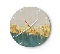 Orologio da Parete in Vetro 40x40cm Art Deco Pezzo Pastello Moderno Silenzioso
