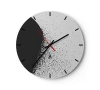 Orologio da Parete in Vetro 40x40cm Astrazione Bianco E Nero Geometria