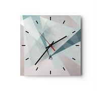ARTTOR Orologio da Parete in Vetro astrazione moderna 40x40cm Piccolo Moderno Orologio da Muro Per Casa Cucina Soggiorno Silenzioso Wall Clock Decorazione Orologio da Appendere - C3AC40x40-3947