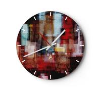 Orologio da Parete in Vetro 40x40cm astrazione moderna Moderno Silenzioso