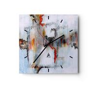 Orologio da Parete in Vetro 40x40cm astrazione moderna Moderno Silenzioso