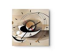 Orologio da Parete in Vetro 40x40cm Astrazione Moderno Pezzo Moderno Silenzioso
