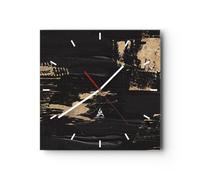 Orologio da Parete in Vetro 40x40cm Astrazione Pezzo Art Deco Moderno Silenzioso