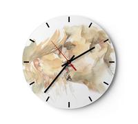 Orologio da Parete in Vetro 40x40cm Bacio coppia amore Moderno Silenzioso