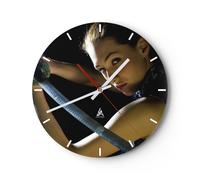 Orologio da Parete in Vetro 40x40cm Bravo femmina metallo spada Silenzioso