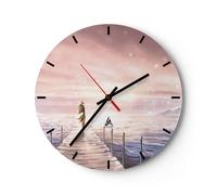 Orologio da Parete in Vetro 40x40cm Bridge Donna Le Stelle Moderno Silenzioso