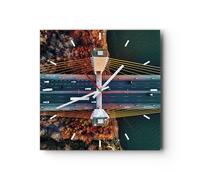 Orologio da Parete in Vetro 40x40cm Bridge Siekierkowski Varsavia Silenzioso
