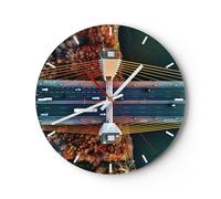 Orologio da Parete in Vetro 40x40cm Bridge Siekierkowski Varsavia Silenzioso