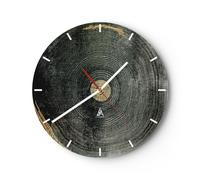Orologio da Parete in Vetro 40x40cm Buio Legna Art Deco Moderno Silenzioso