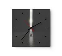 Orologio da Parete in Vetro 40x40cm Cancello Uomo Luce Moderno Silenzioso