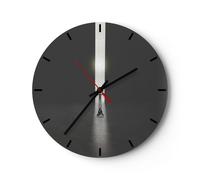 Orologio da Parete in Vetro 40x40cm Cancello Uomo Luce Moderno Silenzioso