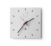 Orologio da Parete in Vetro 40x40cm Corpo donna disegno Moderno Silenzioso