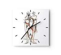 Orologio da Parete in Vetro 40x40cm Disegno Design Moda Moderno Silenzioso