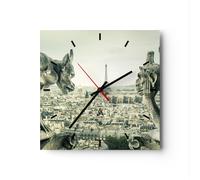 Orologio da Parete in Vetro 40x40cm Doccioni Parigi Notre Dame Silenzioso