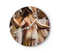 Orologio da Parete in Vetro 40x40cm donna atto scultura Moderno Silenzioso
