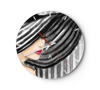 Orologio da Parete in Vetro 40x40cm donna stile moda Moderno Silenzioso