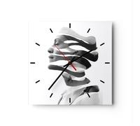 Orologio da Parete in Vetro 40x40cm Donna Surrealismo Monocromatico Silenzioso