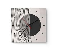 Orologio da Parete in Vetro 40x40cm Figure forme geometria Moderno Silenzioso