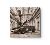 Orologio da Parete in Vetro 40x40cm Formula 1 Corsa Retro Moderno Silenzioso