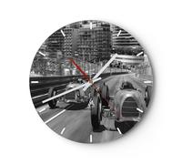 Orologio da Parete in Vetro 40x40cm Formula 1 retrò Moderno Silenzioso