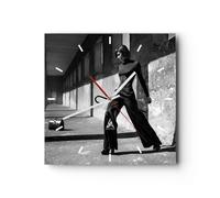 Orologio da Parete in Vetro 40x40cm Fotografia Moda Donna Moderno Silenzioso