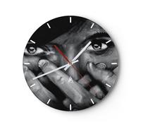 Orologio da Parete in Vetro 40x40cm Graffiti pareti vernici pittura Silenzioso