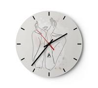 Orologio da Parete in Vetro 40x40cm Grafica Donna Luce Moderno Silenzioso