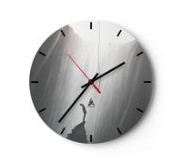 Orologio da Parete in Vetro 40x40cm Grotta Uomo Arrampicata Moderno Silenzioso