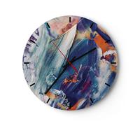 Orologio da Parete in Vetro 40x40cm I colori la pittura l'astrazione Silenzioso