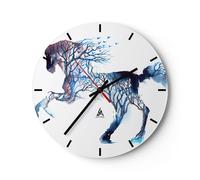 Orologio da Parete in Vetro 40x40cm la natura la pittura bello stallone