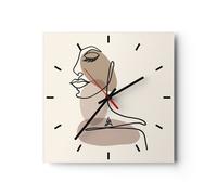 Orologio da Parete in Vetro 40x40cm Linea Arte Boho Moderno Silenzioso